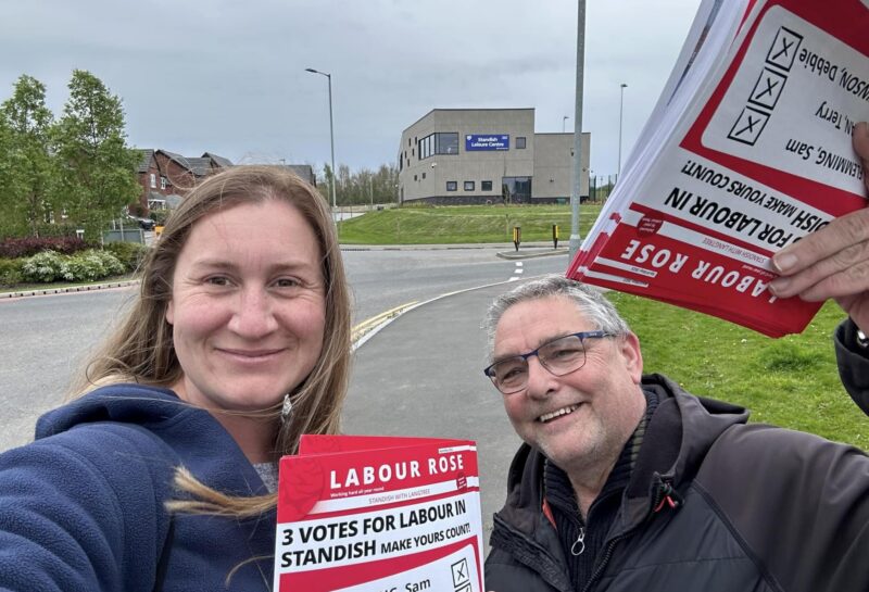Ince Labour team out leafleting