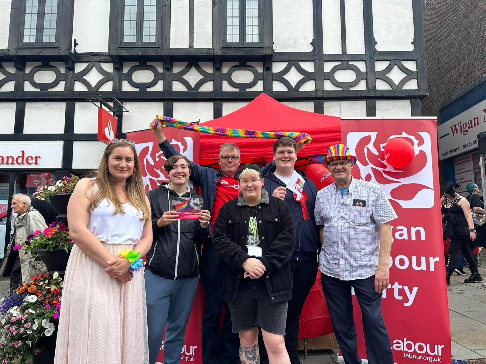 Labour team at street stall - Wigan Pride 2023