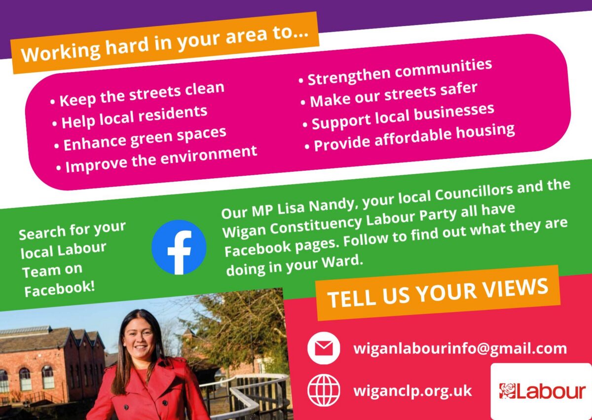 Wigan Labour CLP working hard in your area